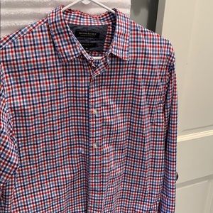 Red, white and blue dress shirt- medium
